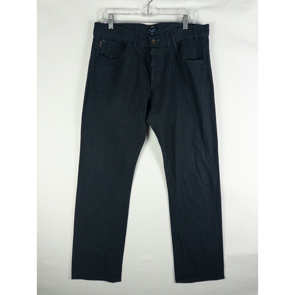 Paul Smith Jeans Straight Leg Denim Mens 34 Dark Navy Blue Button Fly Streetwear